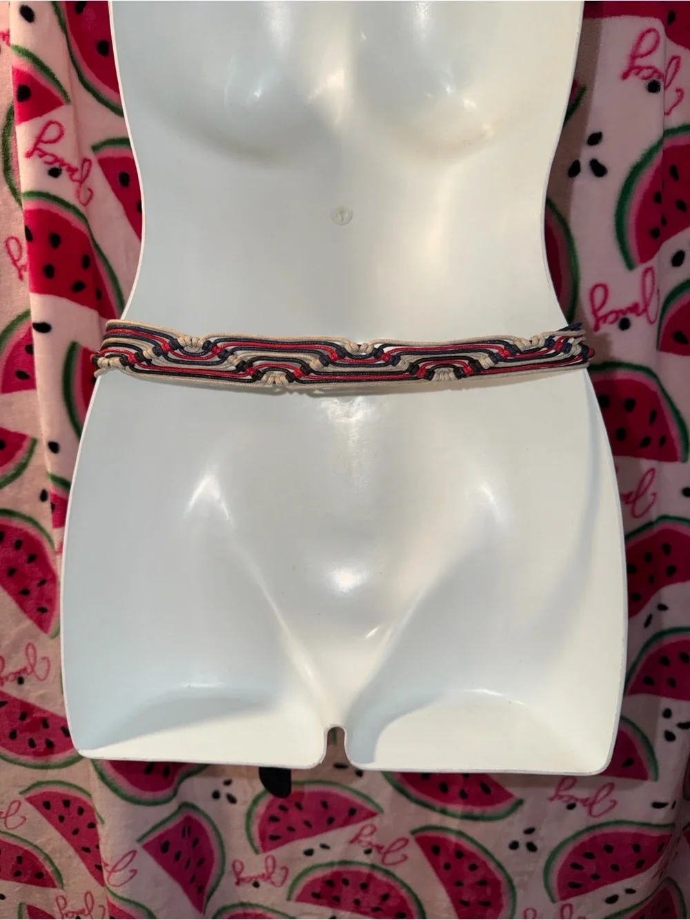 ❤️💙 Braided Rope Waist Belt with Round Buckle